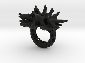 Ring 'Coral' S in Black Smooth Versatile Plastic: 5 / 49