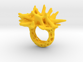 Ring 'Coral' S in Yellow Smooth Versatile Plastic: 5 / 49