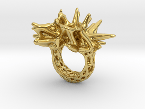 Ring 'Coral' S in Polished Brass: 5 / 49