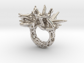 Ring 'Coral' S in Rhodium Plated Brass: 5 / 49
