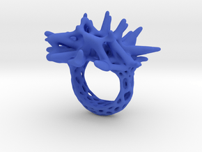 Ring 'Coral' S in Blue Smooth Versatile Plastic: 8 / 56.75