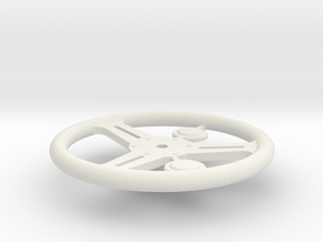 1:10 3-Spoke Steerring Wheel Type304 in White Natural Versatile Plastic