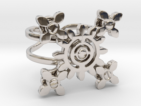 Steampunk gears in Rhodium Plated Brass