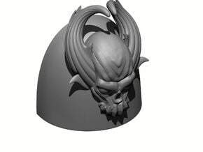 10x Gen:6 Demon Skull Shoulder Pads - Plain  in Tan Fine Detail Plastic