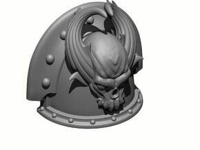 10x Gen:3 Demon Skull Shoulder Pad - Rivets in Tan Fine Detail Plastic