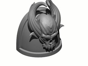10x Gen:4 - Demon Skull Shoulder Pad - Plain in Tan Fine Detail Plastic