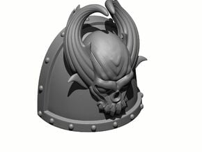 10x Gen:7 Demon Skull Shoulder Pad - Rivet in Tan Fine Detail Plastic