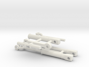 1/64 Wheel Loader-small frame-long reach-cylinders in White Natural Versatile Plastic