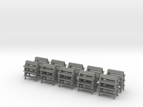 30 Carnival benches 2.0 - 1:87 (H0 scale) in Gray PA12