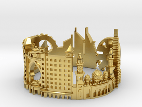 Dubai Skyline - Cityscape Ring in Polished Brass: 6 / 51.5
