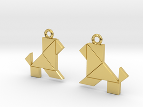 Lion tangram in Polished Brass