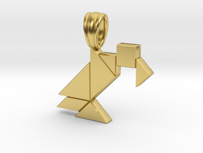 Vulture tangram in Polished Brass