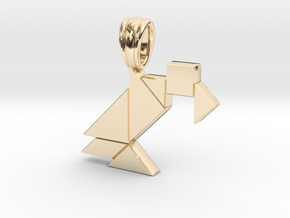 Vulture tangram in 14k Gold Plated Brass
