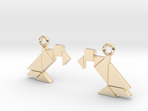 Vulture tangram in 14k Gold Plated Brass