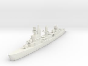USS Fletcher DD-445 in White Natural Versatile Plastic: 6mm