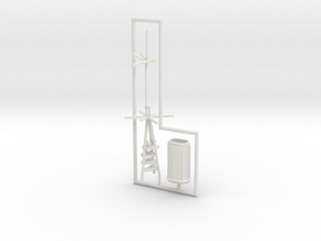 1/600 A-125 Design (Improved Mutsu) Mast & Funnel in White Natural Versatile Plastic