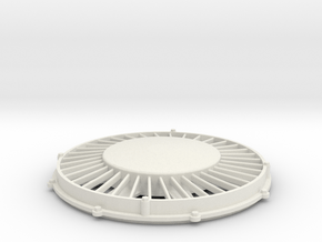 36" fan 1.5" scale slightly shortly  in White Natural Versatile Plastic