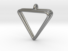 2Triangles Pendant in Natural Silver: Large