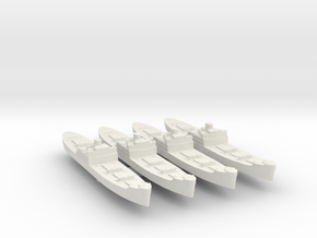 4pk US Type C3 freighters 1:3000 WW2 in White Natural Versatile Plastic