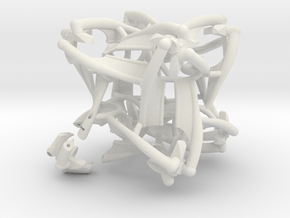 Helix cube puzzle frame in White Natural Versatile Plastic