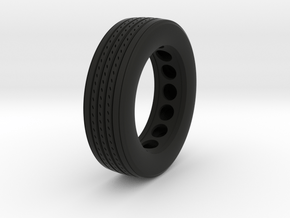 1/16 scale low pro steer or trailer tire. in Black Premium Versatile Plastic