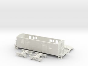 HO/OO TUGS Baggage Coach V1 Chain in White Natural Versatile Plastic