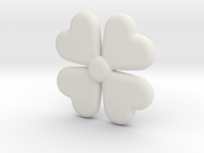 Four Leaf Clover in White Natural Versatile Plastic