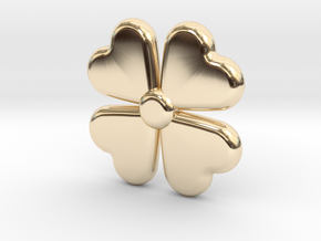 Four Leaf Clover in 14k Gold Plated Brass