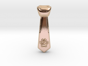 Paw Power Tie Pendant, 22mm Bar Necklace in 14k Rose Gold