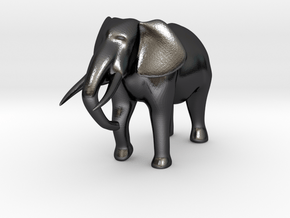 Elephant in Polished and Bronzed Black Steel