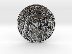 LORD YESHUA WARNS ALL CRYPTO IS A SCAM! LARGE in Antique Silver