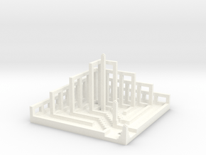 Square Pyramidal Labyrinth  in White Processed Versatile Plastic: Extra Small