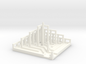 Square Pyramidal Labyrinth  in White Smooth Versatile Plastic: Extra Small