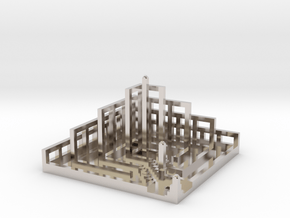 Square Pyramidal Labyrinth  in Platinum: Extra Small