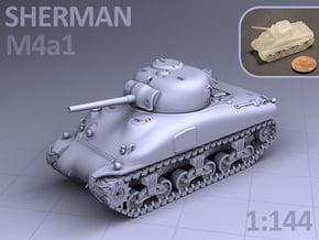 1/144 - SHERMAN M4A1 TANK in Smooth Fine Detail Plastic