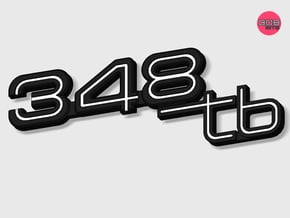 348 TB BADGE in Matte Black Steel