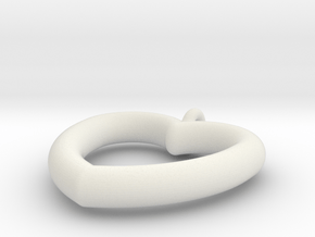 Heart ring pendent / key chain in White Natural Versatile Plastic