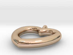 Heart ring pendent / key chain in 9K Rose Gold 