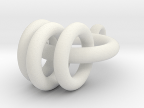 Three Sub Ring Pendent / Key Chain in White Natural Versatile Plastic