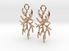 Coral Small Earrings in 14k Rose Gold Plated Brass