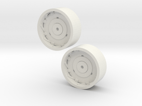 1:64 scale Massey Ferguson Rear Wheels in White Natural Versatile Plastic