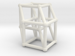 8-cell (Hypercube) in White Natural Versatile Plastic