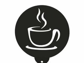 Coffee / Food stencil in Black Natural Versatile Plastic