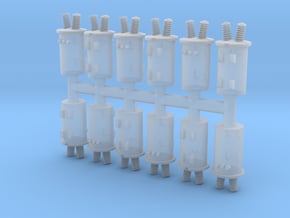 HO Pole Transformers x12 in Tan Fine Detail Plastic