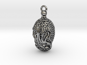Cthulhu Spore Pendant, Lovecraftian horror in Antique Silver