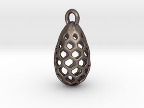 Hexagon Egg in Polished Bronzed-Silver Steel