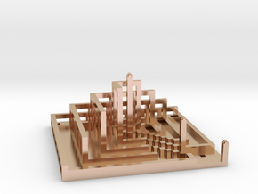 2:1 Base-to-Height Ratio - Pyramidal Labyrinth in 9K Rose Gold : Small