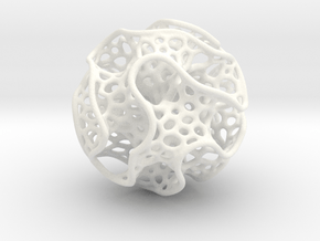 X-mas ball Voronoi Gyroid in White Premium Versatile Plastic