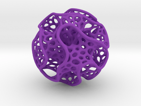 X-mas ball Voronoi Gyroid in Purple Smooth Versatile Plastic