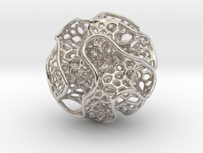 X-mas ball Voronoi Gyroid in Platinum